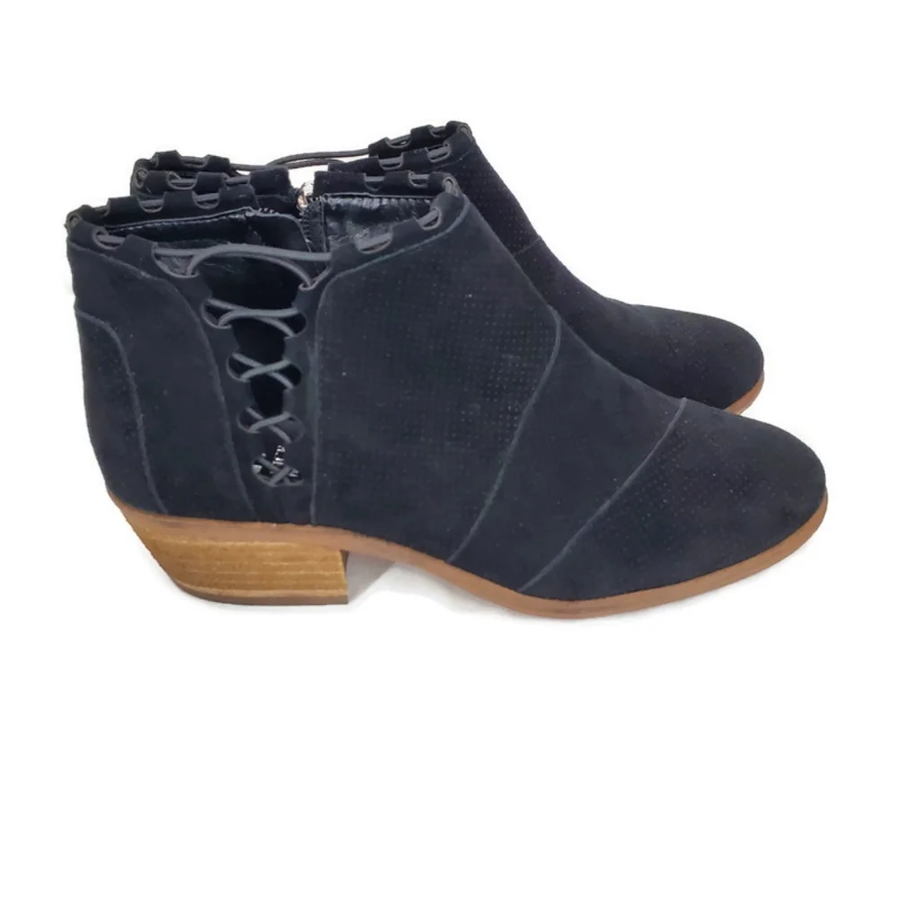 Vince Camuto Womens Pandormia Black Suede  Exposed Ankle Boots Size 8.5 - Picture 2 of 11